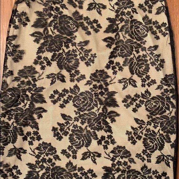 NEW black lace over tan dress - Picture 4 of 5